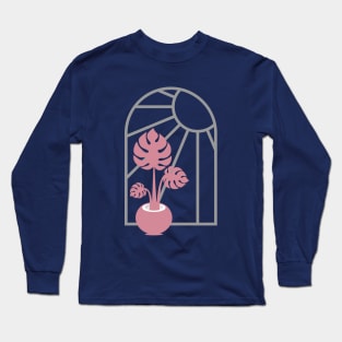 Pink Monstera Long Sleeve T-Shirt